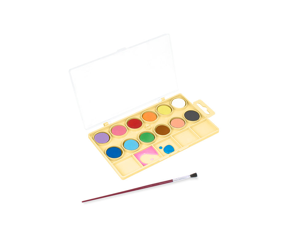 JOVI Kawaii Aquarellfarben-Set 22 mm - 12-teilig mit Pinsel