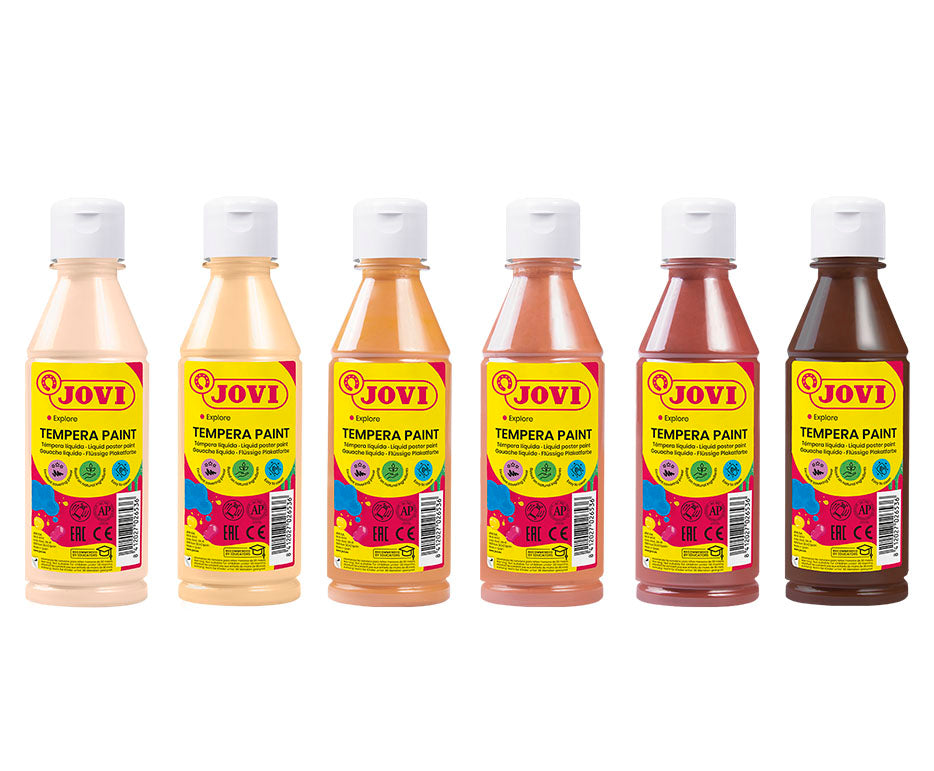 JOVI Kindermalfarben-Set flüssige Tempera 6 x 250 ml Hautfarben