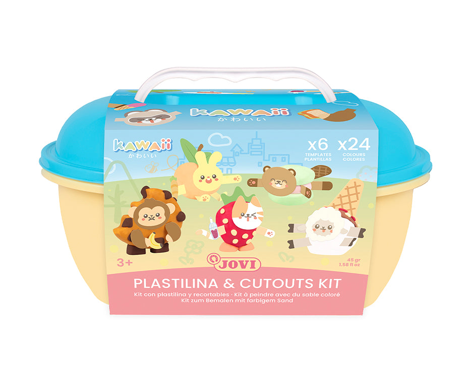 JOVI Play&Fun Kawaii pflanzliche Knetmasse im Koffer – Set mit Zubehör