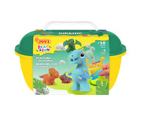 JOVI Play&Fun Natürliche Knete im Koffer Jurassic – Set mit Zubehör