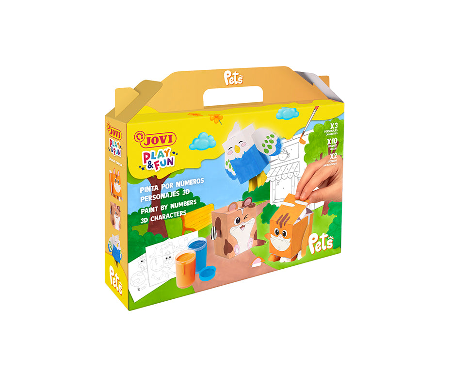 JOVI Play & Fun Malset mit Gouache-Temperafarben 17-tlg. – Haustiere