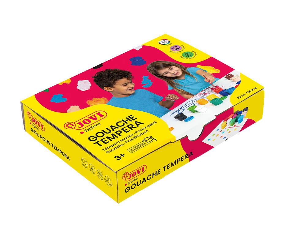 Jovi Premium Temperafarben 12 x 35 ml mit Pinsel