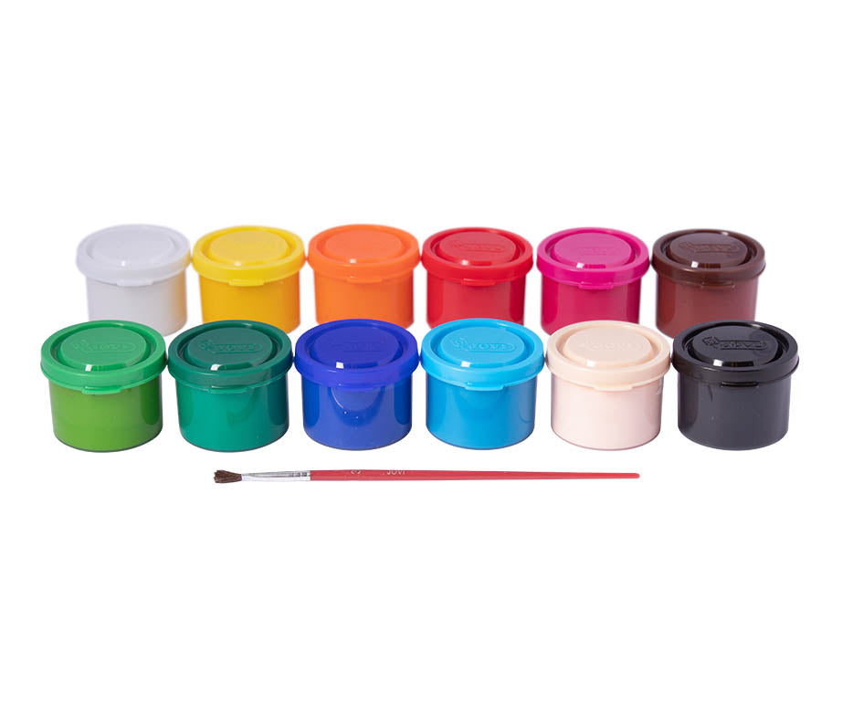 Jovi Premium Temperafarben 12 x 35 ml mit Pinsel