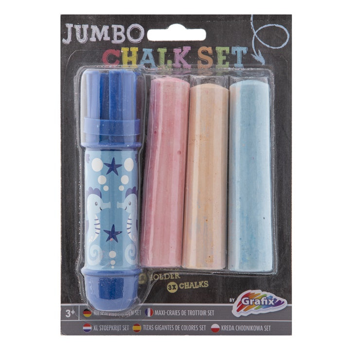 Jumbo-Straßenmalkreiden mit Halter 3er-Set | verschiedene Farben — Bild 2