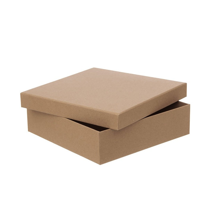 Naturfarbene Kartonschachtel – verschiedene Größen | 23,5 x 23,5 x 6,5 cm