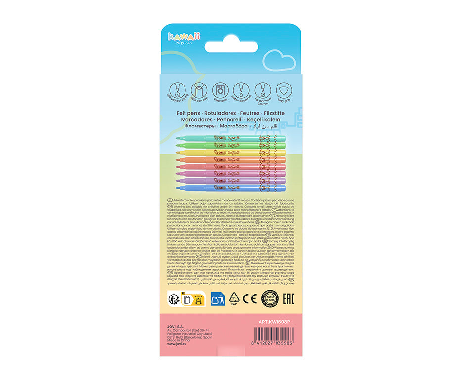 Kinderfilzstifte JOVI Kawaii / 8er Set - 3 mm