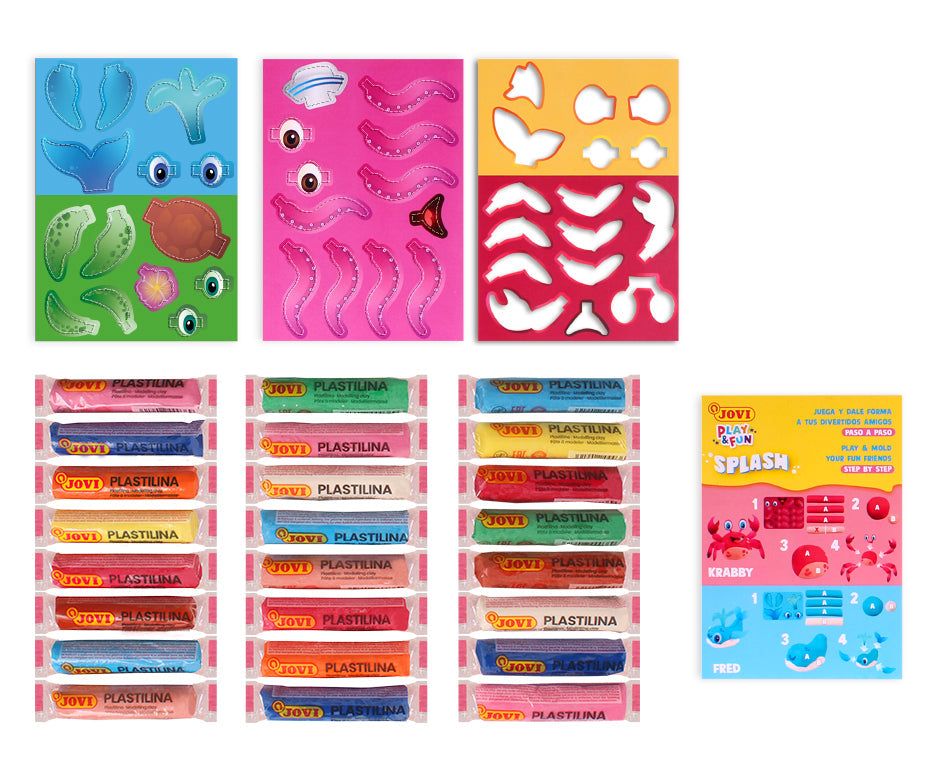 Knetmasse-Set JOVI Play&Fun Splash 360 g im Koffer