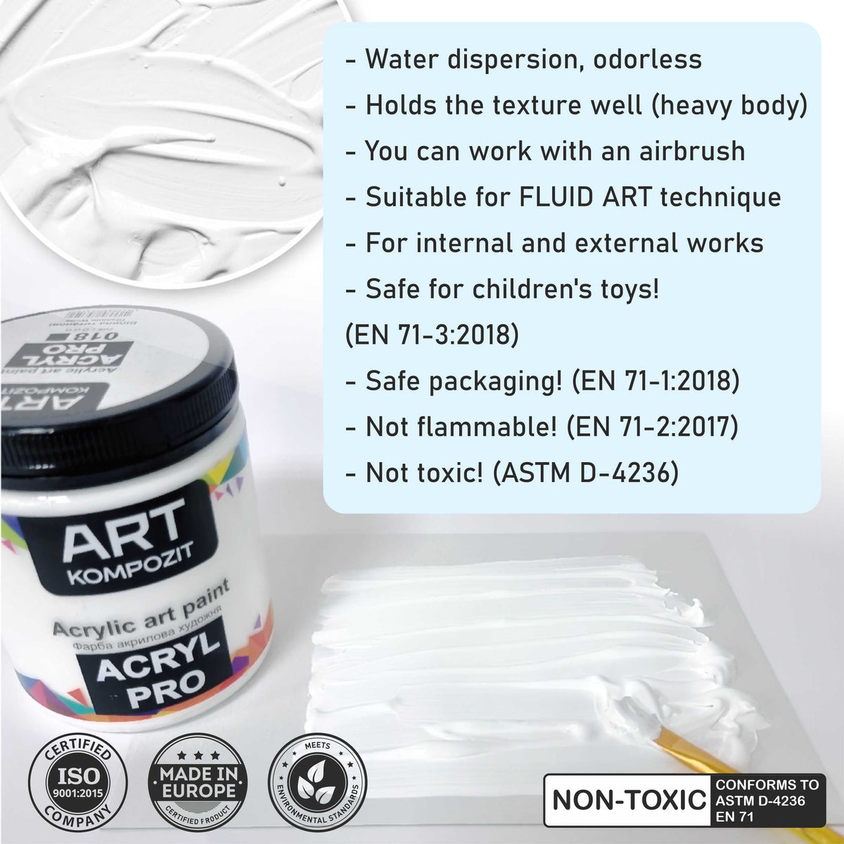 Fluoreszierende Acrylfarbe ACRYL PRO ART Kompozit 430 ml