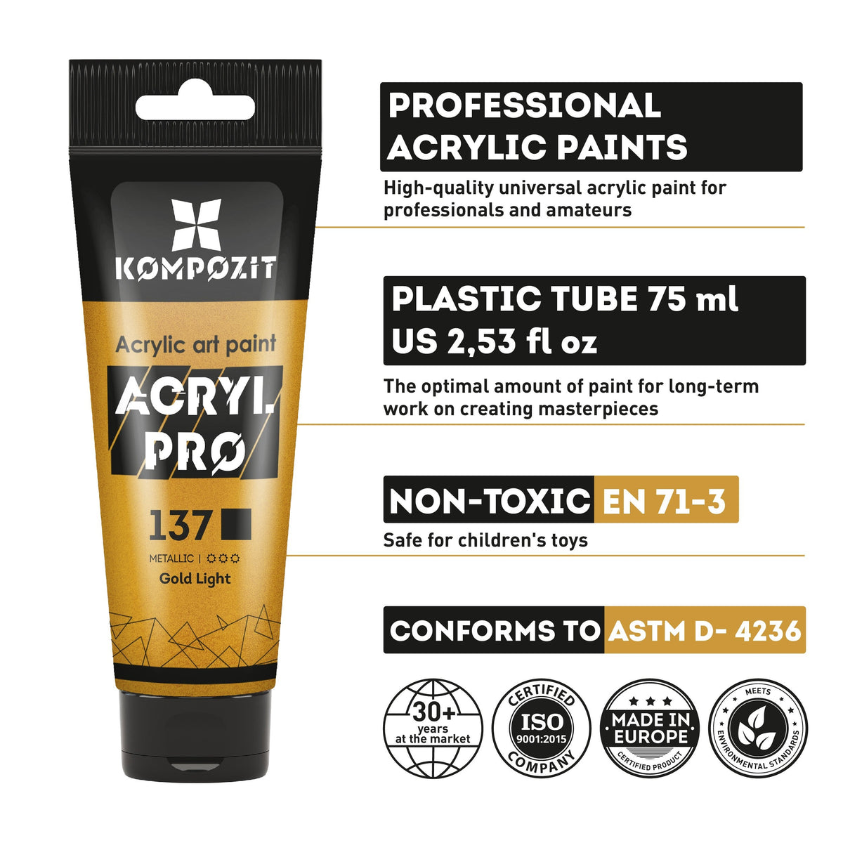 ACRYL PRO ART Kompozit Metallic-Acrylfarbe 75 ml