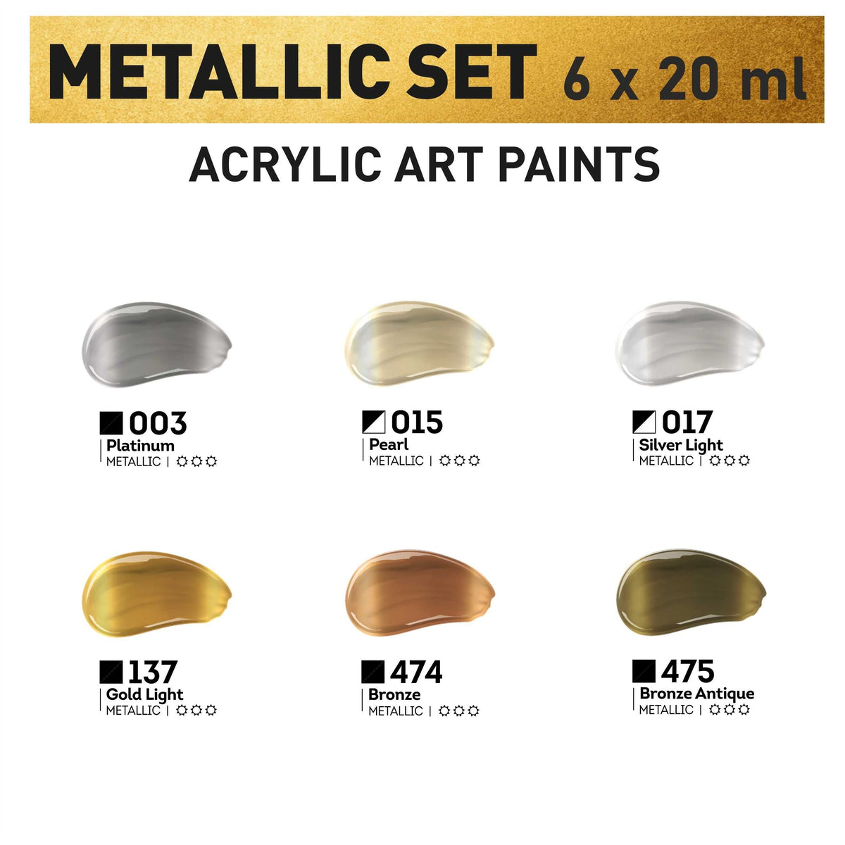 ACRYL PRO Metallic-Acrylfarben-Set