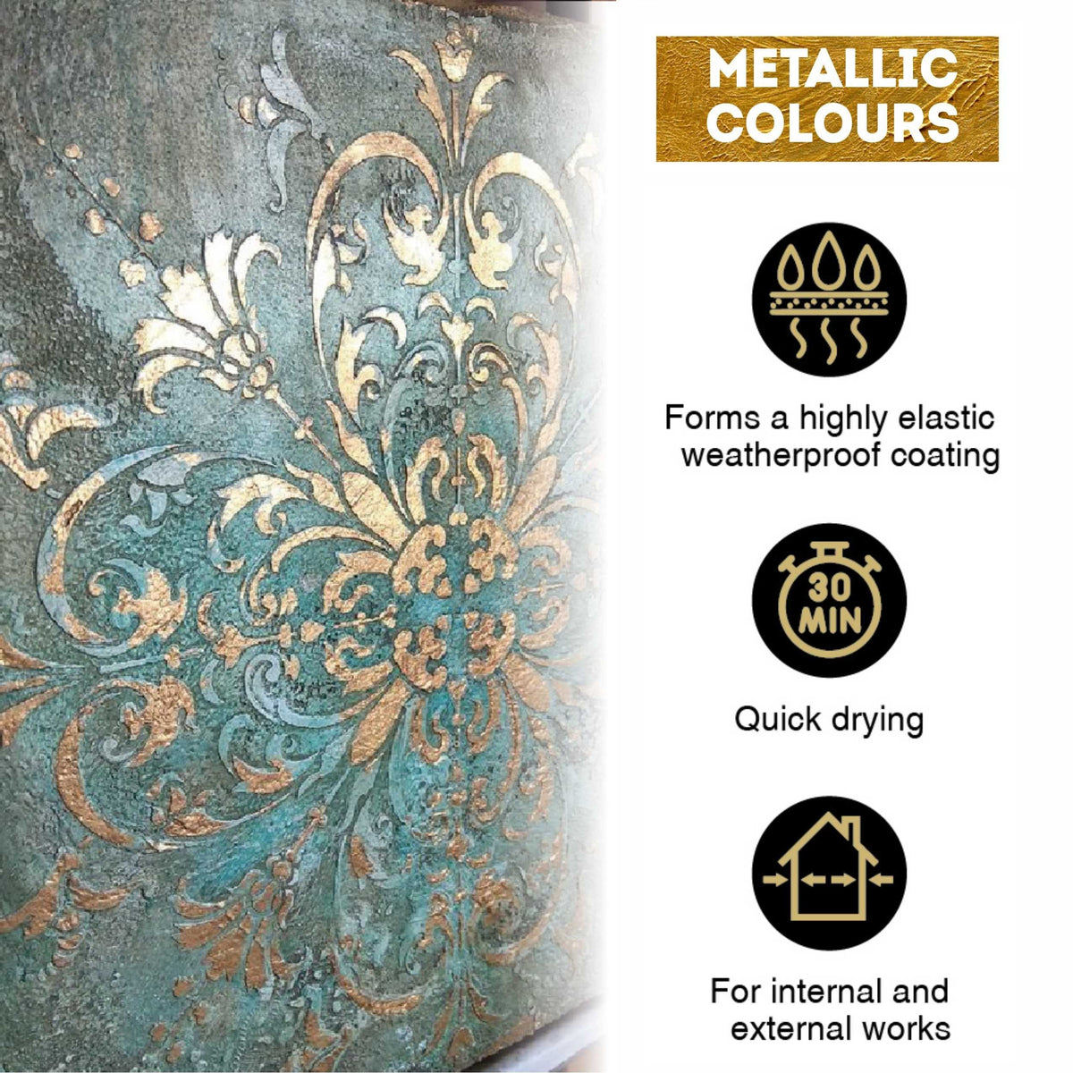 Metallic-Acrylfarben-Set ACRYL PRO Kompozit 9x20 ml