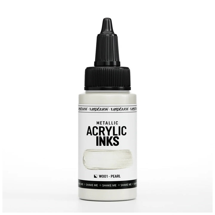 Konzentrierte Metallic-Acryltinte – 30 ml | verschiedene Farbtöne | W001 Perlmutt