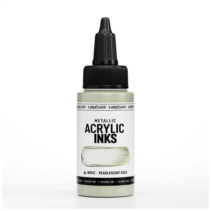 Konzentrierte Metallic-Acryltinte – 30 ml | verschiedene Farbtöne | W002 Perlmutgold
