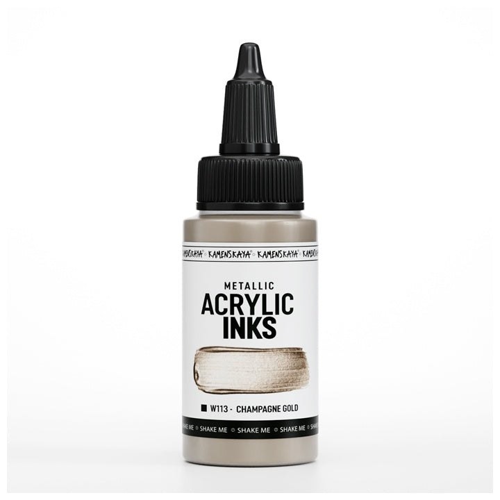 Konzentrierte Metallic-Acryltinte – 30 ml | verschiedene Farbtöne | W113 Champagnergold