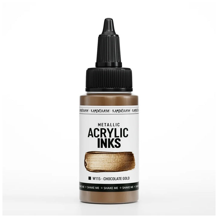 Konzentrierte Metallic-Acryltinte – 30 ml | verschiedene Farbtöne | W115 Schokoladengold