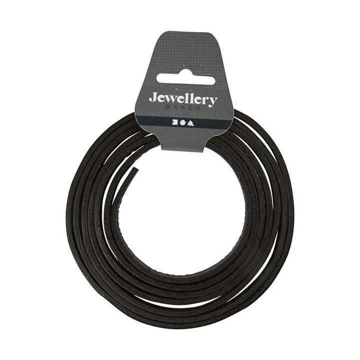 Lederriemen 3 mm x 2 m | verschiedene Farben | schwarz