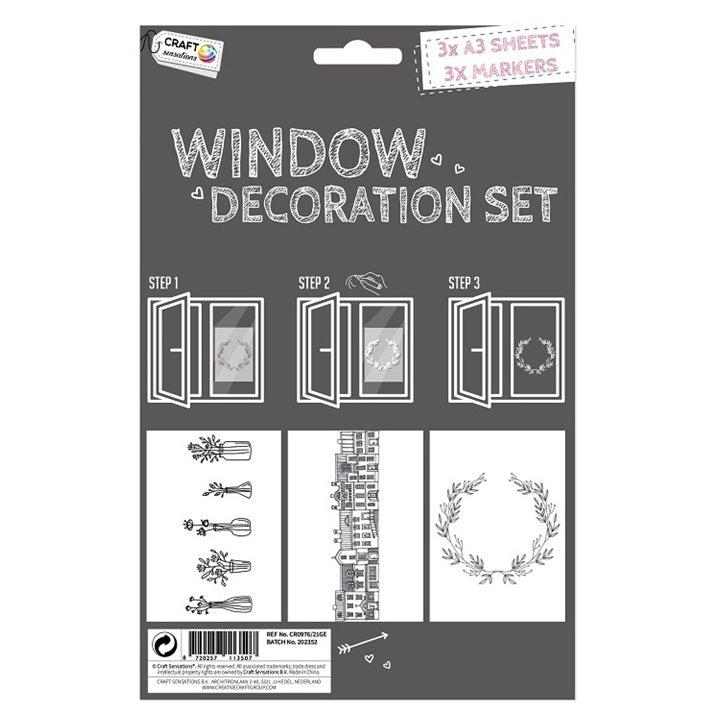 Kreatives Fensterdeko-Set mit Markern und Schablonen | ARTMIE
