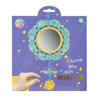 Kreativset mit 10 cm Spiegel, 3 Dekofiguren und 70 cm Aufhängeband in den Designs Herz und Mandala.