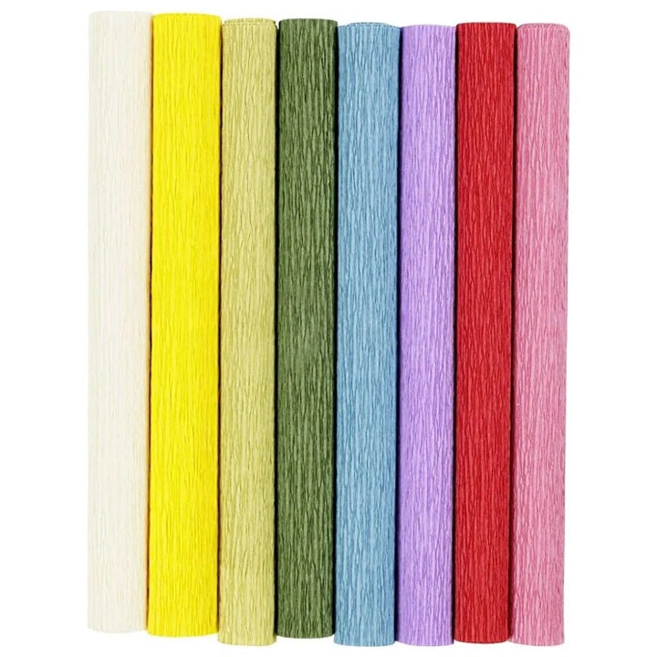 Krepppapier, 25 × 60 cm, 8er-Set | verschiedene Farben | Standard