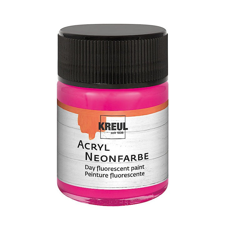 KREUL FLUORESCENT Acrylfarbe in verschiedenen Neon-Farbtönen 50 ml | ARTMIE