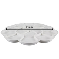 Kunststoff-Malpalette in Blumenform 20 cm | Weiß Phoenix