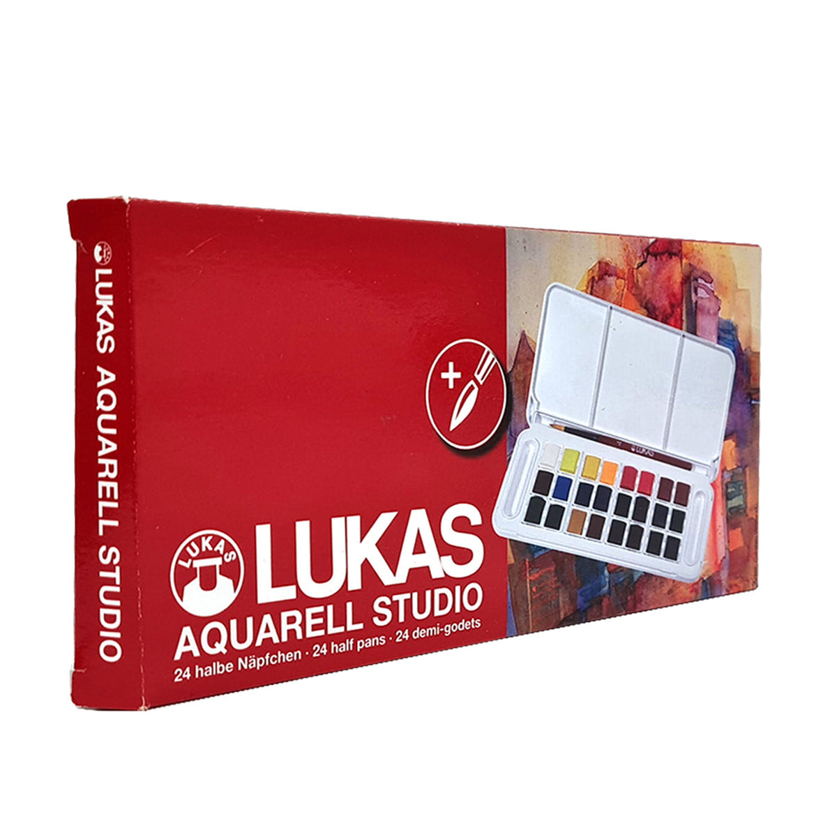 LUKAS Studio Aquarellfarben-Set im Kunststoffkasten | 24-teilig
