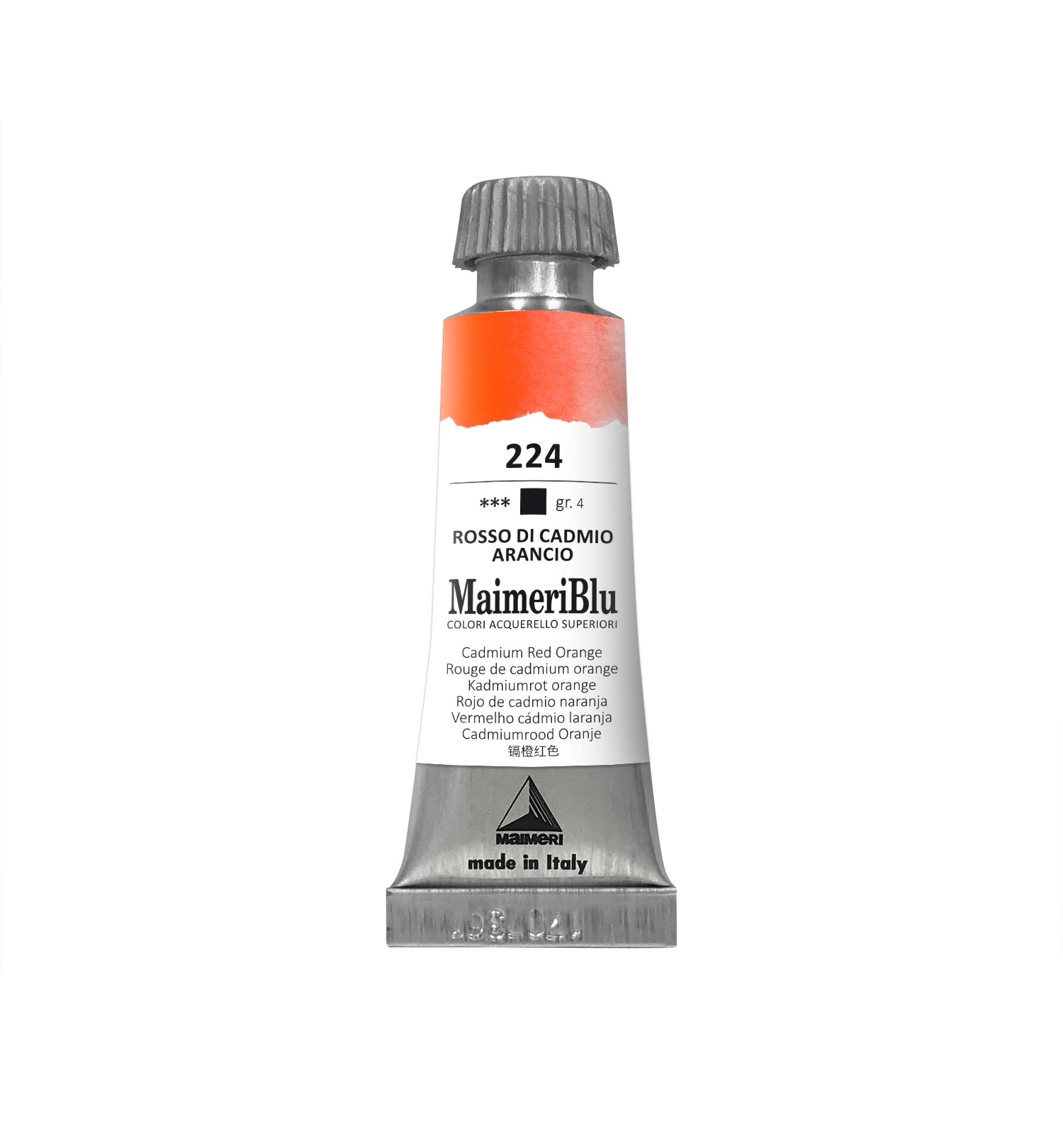 Professionelle Aquarellfarbe MAIMERI Maimeri Blu 12 ml – Kadmiumrot orange