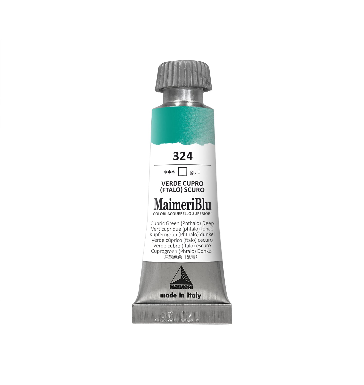 Professionelle Aquarellfarbe MAIMERI Maimeri Blu 12 ml – Kupfergrün dunkel