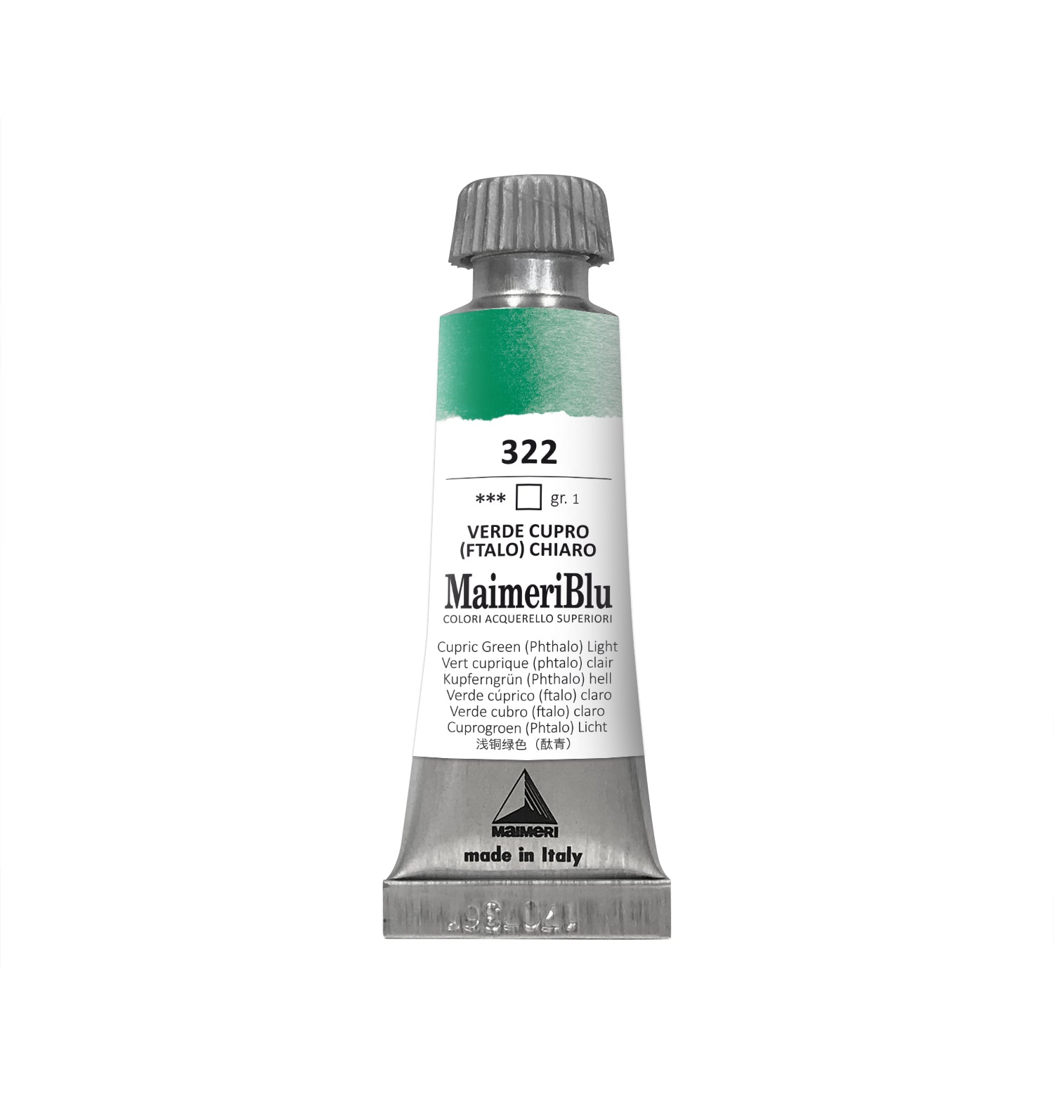 Professionelle Aquarellfarbe MAIMERI Maimeri Blu 12 ml – Kupfergrün hell