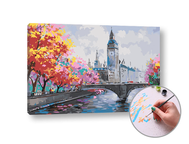Malen nach Zahlen HERBST IN LONDON | Mittlerer Schwierigkeitsgrad — Bild 4