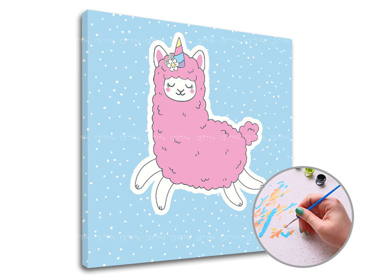 Malen nach Zahlen PINK LAMA SINGLE CUT
