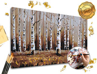 Malen nach Zahlen PREMIUM GOLD | Birkenwald — Bild 2