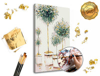 Malen nach Zahlen PREMIUM GOLD Set mit Obstgarten-Motiv | ARTMIE