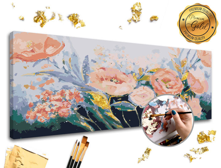 Malen nach Zahlen PREMIUM GOLD | Rosengarten — Bild 3