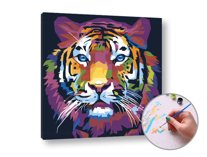 Malen nach Zahlen TIGER JUNGLE | niedriger Schwierigkeitsgrad — Bild 4