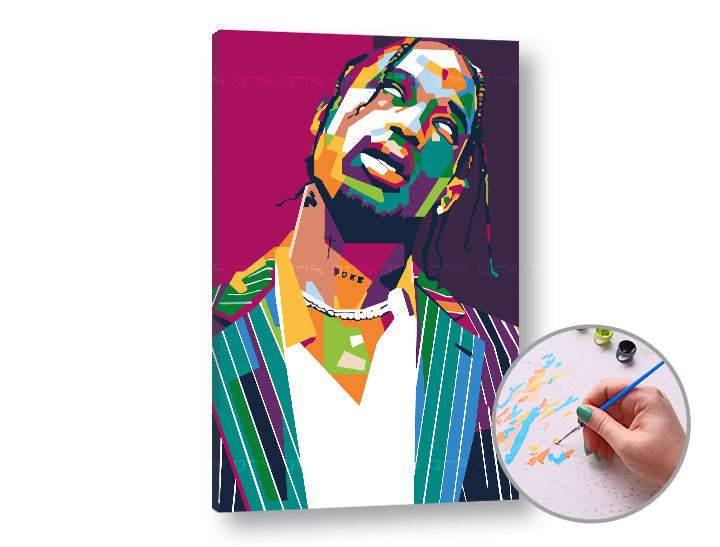 Malen nach Zahlen TRAVIS SCOTT | Schwierigkeitsgrad: leicht — Bild 4