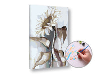 Malen nach Zahlen Set WEISSE SONNENBLUME auf Leinwand | ARTMIE