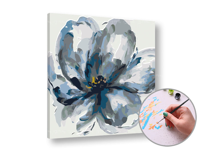 Malen nach Zahlen MYSTIC FLOWER | Schwierigkeitsgrad: leicht | 50x50 cm - Leinwand auf Keilrahmen gespannt