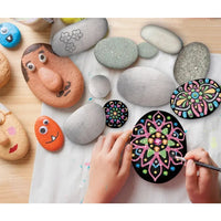 Mandala Rock Painting Kit - 3 Steine &amp; Glitzerfarben