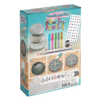 Mandala Rock Painting Kit - 3 Steine &amp; Glitzerfarben