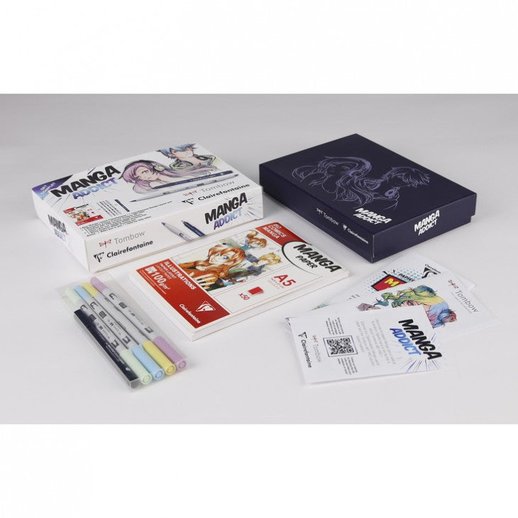 Manga Zeichen-Set CLAIREFONTAINE Manga Addict Tombow A5 - 50 Blatt