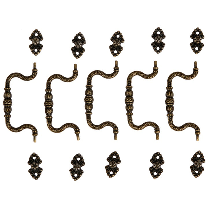 Metallgriff in Bronzeoptik 90x39 mm - 5 Stk. – Set 07