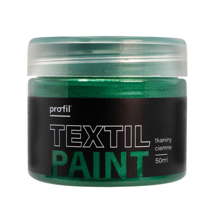 Profil Metallic-Stoffmalfarbe für dunkle Textilien 50 ml – 07 - smaragdgrün