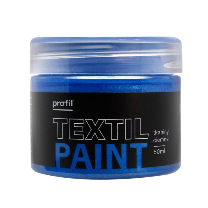 Profil Metallic-Stoffmalfarbe für dunkle Textilien 50 ml – 08 - saphirblau