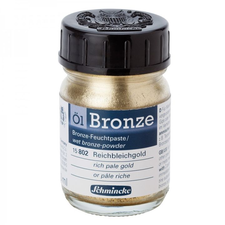 Schmincke Oil-Bronze Metall-Pigmentpulver 50 ml – 15 802 hellgold satt