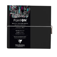 Mixed Media Block CLAIREFONTAINE Paint'On 250 g/m² 19 x 19 cm - 32 Blatt – Schwarz