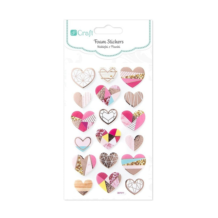 Bunte Moosgummi-Sticker mit Herzmotiven zum Basteln | ARTMIE