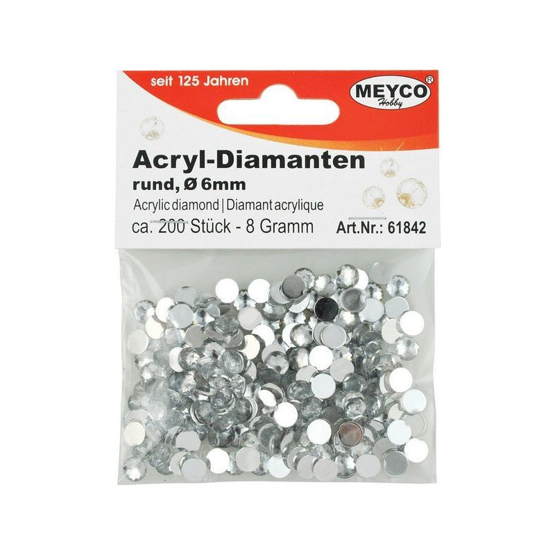 Dekorative Acryl-Diamanten – 6 mm (200 ks)