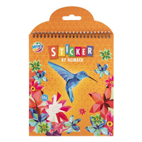 Sticker by Number Set – 12 Motive, 24x20 cm | Verschiedene Designs | Blumen und Vögelchen
