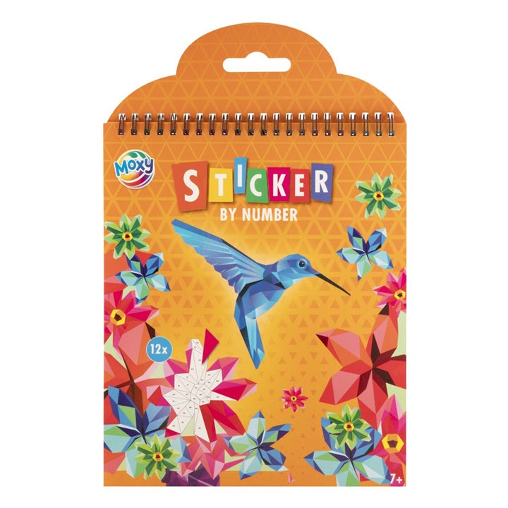 Sticker by Number Set – 12 Motive, 24x20 cm | Verschiedene Designs | Blumen und Vögelchen